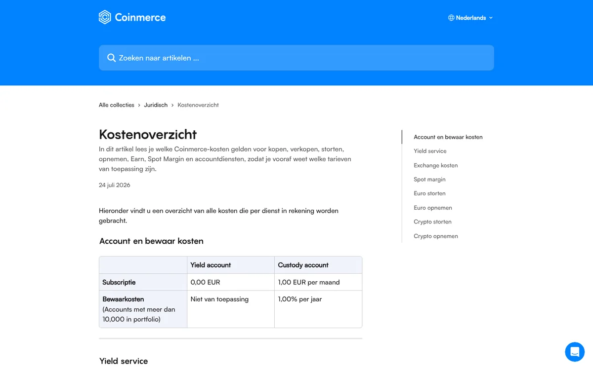 Kostenpagina van Coinmerce – Ripple kopen bij Coinmerce